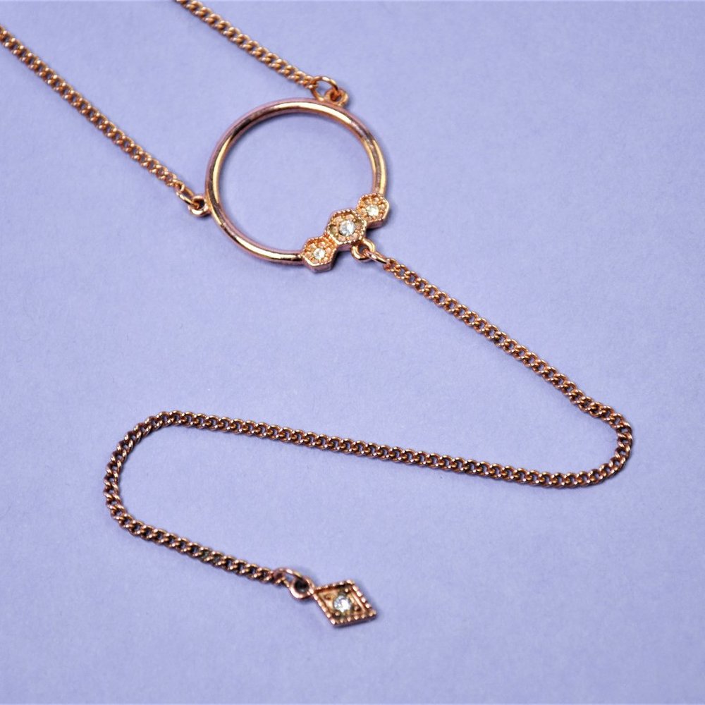 Luv AJ Full Bloom Rose Gold Lariat Necklace